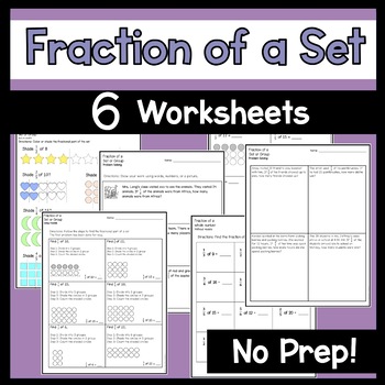 Preview of Fraction of a Set Worksheets