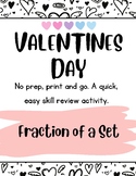 Fraction of a set valentines day activity