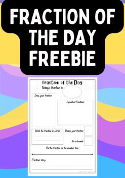 Preview of Free Fraction of the Day Math Printable Worksheet