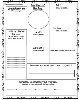 Preview of Fraction of the Day Template