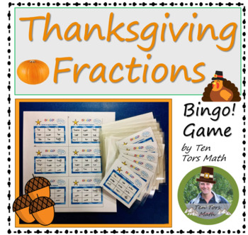 Preview of Fraction operations - Thanksgiving Theme