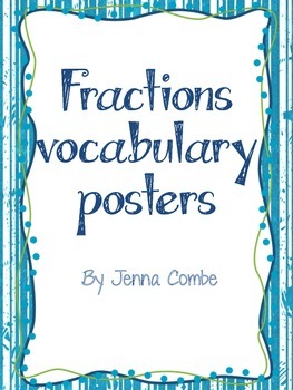 Preview of Fraction vocabulary posters