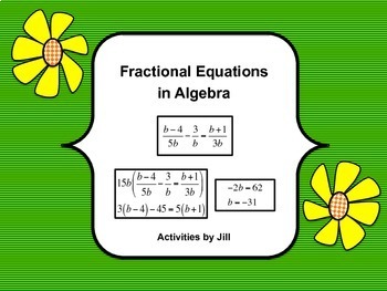 Preview of Fractional Equations in Algebra Task Cards (Digital/PDF)