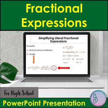 Preview of Fractional Expressions | PowerPoint Presentation Lesson High School Math Algebra