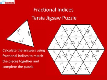 Preview of Fractional Indices Tarsia Jigsaw Puzzle