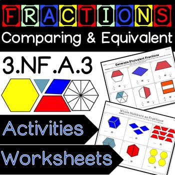 Preview of Geometry, Comparing Fractions & Equivalent Fractions  3.NF.A.3 & 3.G.A.2