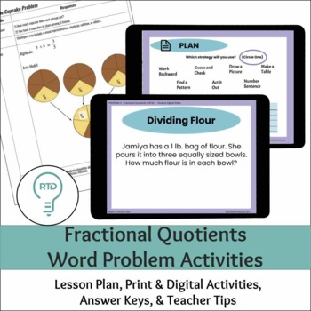 Preview of Fractions as Division Word Problems | Complete Digital and Print Lesson