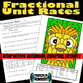 Fractional Unit Rate Self-Checking Lion Coloring Activity 