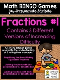 Fractions #1 BINGO Math Game for Intermediate Students - 3