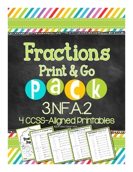 Preview of Fractions on a Number Line - 3rd Grade Print & Go Pack for 3.NF.A.2