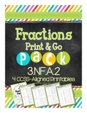 Fractions on a Number Line - 3rd Grade Print & Go Pack for