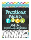 Fractions Worksheets 3.NF.A.3 - Comparing Fractions, Writi