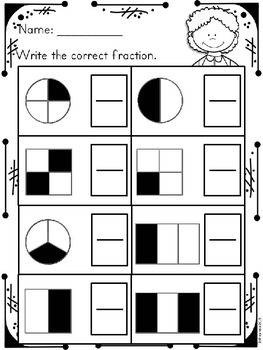Fractions Worksheets by Kindergarten Printables | TpT