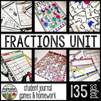 Preview of Equivalent Fractions Game & Comparing Fractions Worksheets, 3rd Grade Fractions