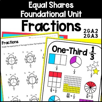 Preview of Equivalent Fractions and Equal Shares for 2nd Grade and Special Education
