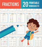 Fractions (20 PDF Worksheets)