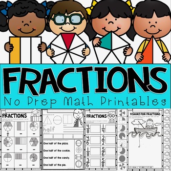 Preview of All About Fractions! No Prep Fractions Printables Math Pack