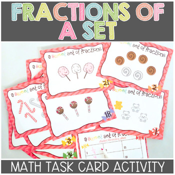 Preview of Fractions of a Set | Fractions of a Group Printable & Digital Task Cards