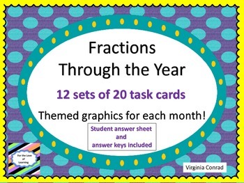 Preview of Fractions--240 Task Cards for Through the Year