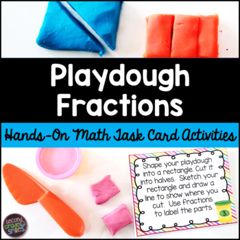 Preview of Playdough Fractions Task Cards | Hands-on Fractions