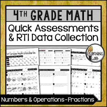 Preview of Fractions - 4th Grade Quick Assessments and RTI Data Collection (NF)