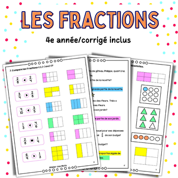 Preview of Fractions 4th grade - Les fractions 4e année-Atelier des mathématique