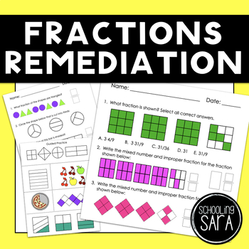 Preview of Fractions 5 Day Small Group Remediation Plan VA SOL 3.2
