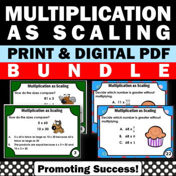 Preview of Multiplication as Scaling Activity 5th Grade Math Early Finishers Sub Plans