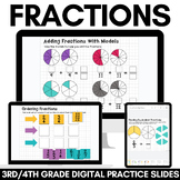 3rd & 4th Grade Fractions Review Activities Digital Math C