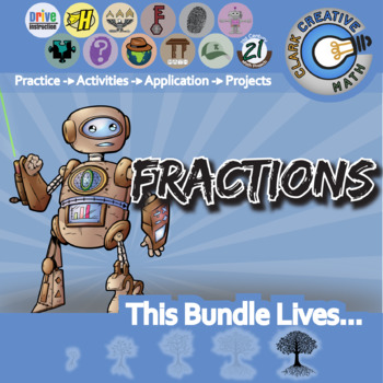 Preview of Fractions Unit Bundle - Activities & Projects - Distance Learning Compatible