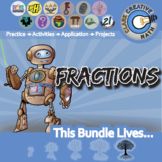 Fractions Unit Bundle - Activities & Projects - Distance L