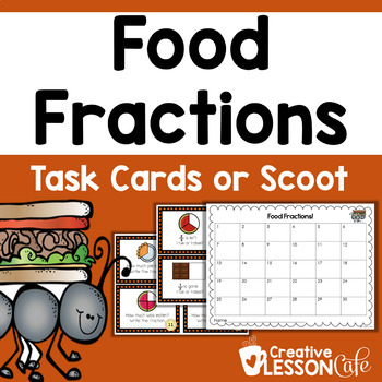 Preview of Fractions Activities for Second Grade Math Stations | Math Fractions Task Cards