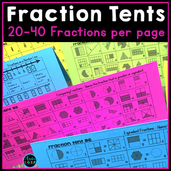 Preview of Fraction Review & Practice Identifying, Comparing, Equivalent Fractions & More