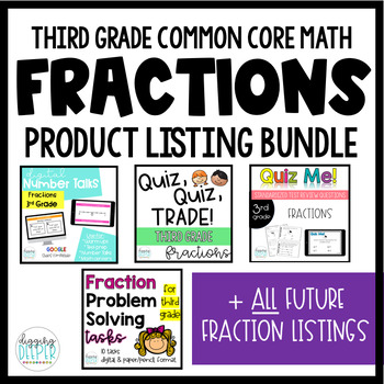Preview of Fractions Activity Bundle for Third Grade