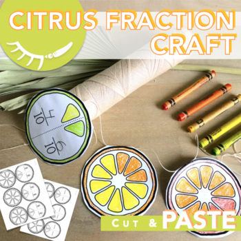 Preview of Fractions Activity │Fractions Craft │Orange Garland Coloring Page