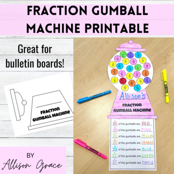Preview of Fractions Activity- Gumball Machine