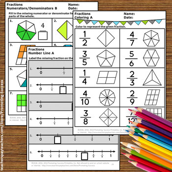 grade fractions number 3rd line worksheets fraction math packet distance independent learning activity