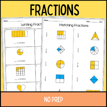 Preview of Understanding Fractions Activity Packet for Math centers, sub plan etc