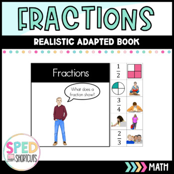 Preview of Fractions Adapted Book | Realistic Images | Special Education #SummerWTS