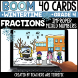 Winter Fractions Add & Subtract Gr. 4 Boom Cards - Digital