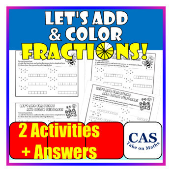 Preview of Fractions | Adding Like Fractions | Coloring Page + Answers