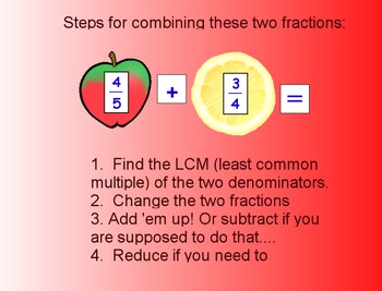 Preview of Fractions Adding Subtracting Denominators