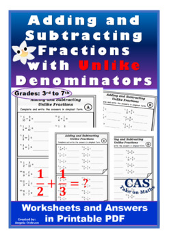 Preview of Fractions - Adding and Subtracting Fractions with Unlike Denominators