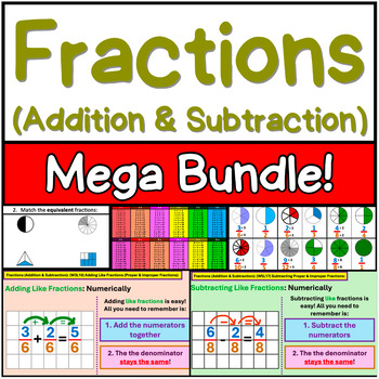 Preview of Fractions (Addition & Subtraction) Mega Bundle: 5th Grade!