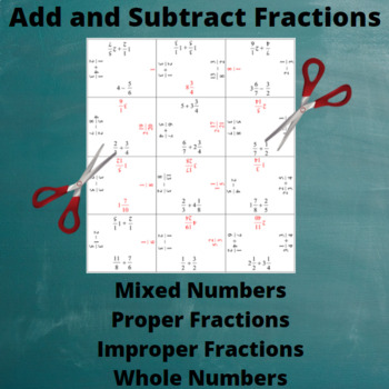 Preview of Add and Subtract Fractions Jigsaw Puzzle: All types