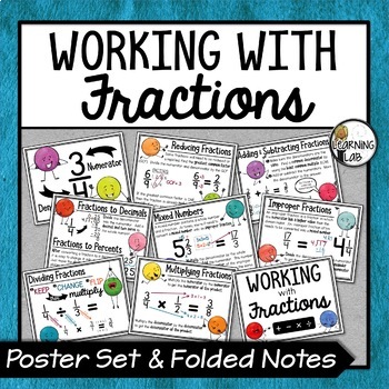 Preview of Fractions - Anchor Charts & Folding Notes