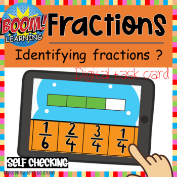 Preview of Fractions BOOM Cards: Identifying on a Number Line Game and Activities