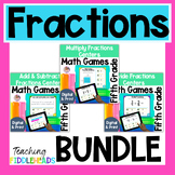 Fractions BUNDLE | 29 LOW PREP Math Centers | Digital and 