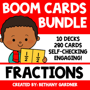 Preview of Fractions BUNDLE - Boom Cards - Distance Learning