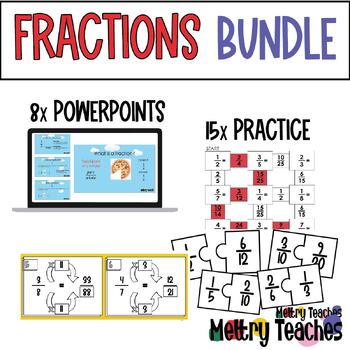 Preview of Fractions BUNDLE | PowerPoints, Practice, Games, Anchor Charts